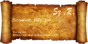 Szombat Réka névjegykártya